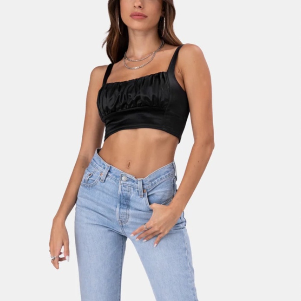 NWOT Adika Bustier Satin Top